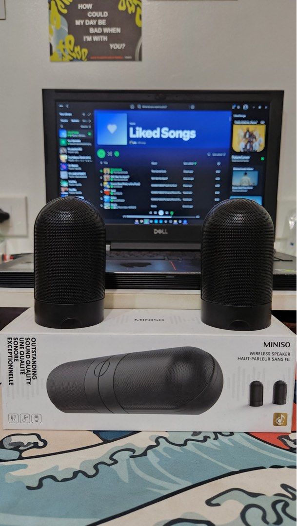 MINISO Wireless Bluetooth Speaker (Category: Soundbars, Speakers & Amplifiers) located in Taguig. Submitted by _handydandy (Listing ID 1373498422, Image 2). Description: Bought for 799 Detachable with magnets Comes with no charger Minimal scratch Hardly used Can send video of how the speaker sounds RFS: got a new speaker.