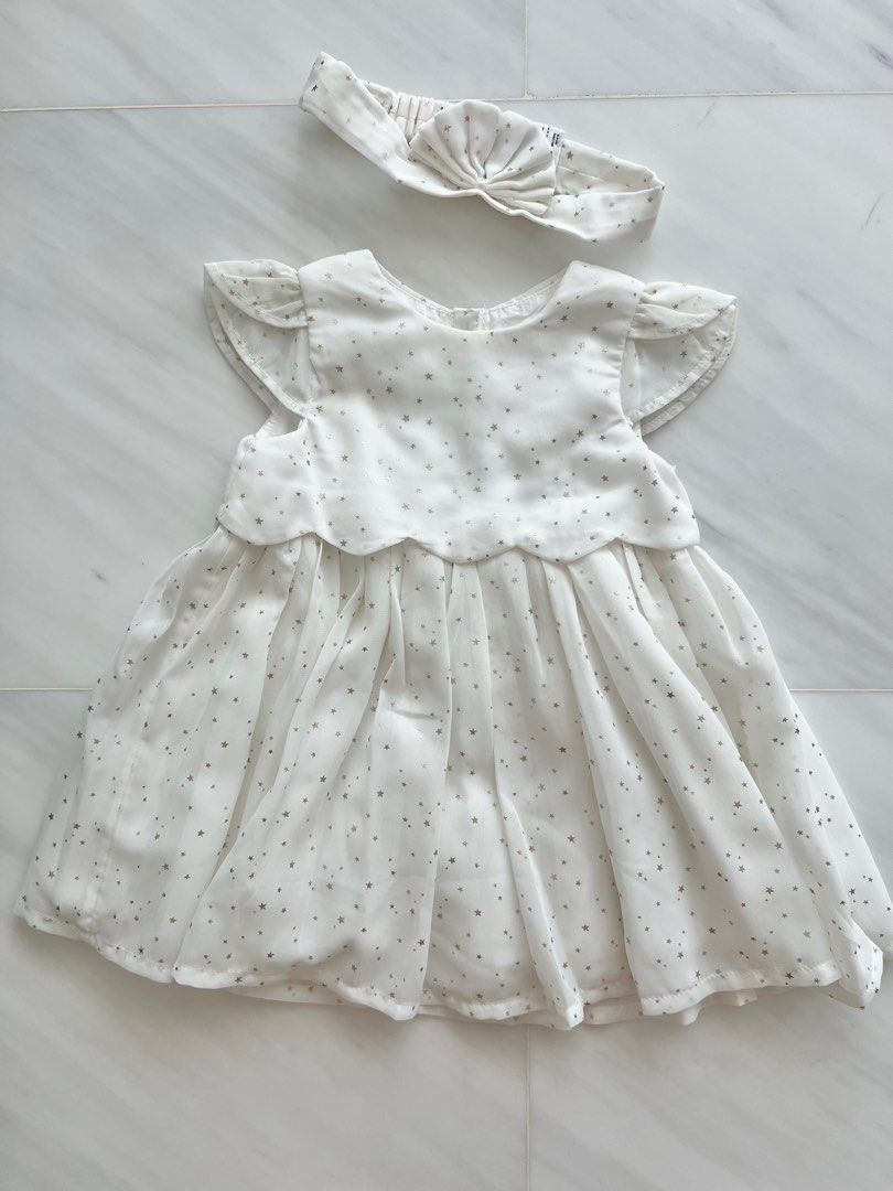 Mothercare Signature White Princess Baby Dress (Category: Babies & Kids Fashion) located in Singapore. Submitted by valthewonder (Listing ID 1373431876, Image 1). Description: Almost brand new, worn twice for photo shoot and wedding party . High quality and Super lovely! Tag size 1-3mths but size runs big, can fit upto 6-9mth depending on baby size.