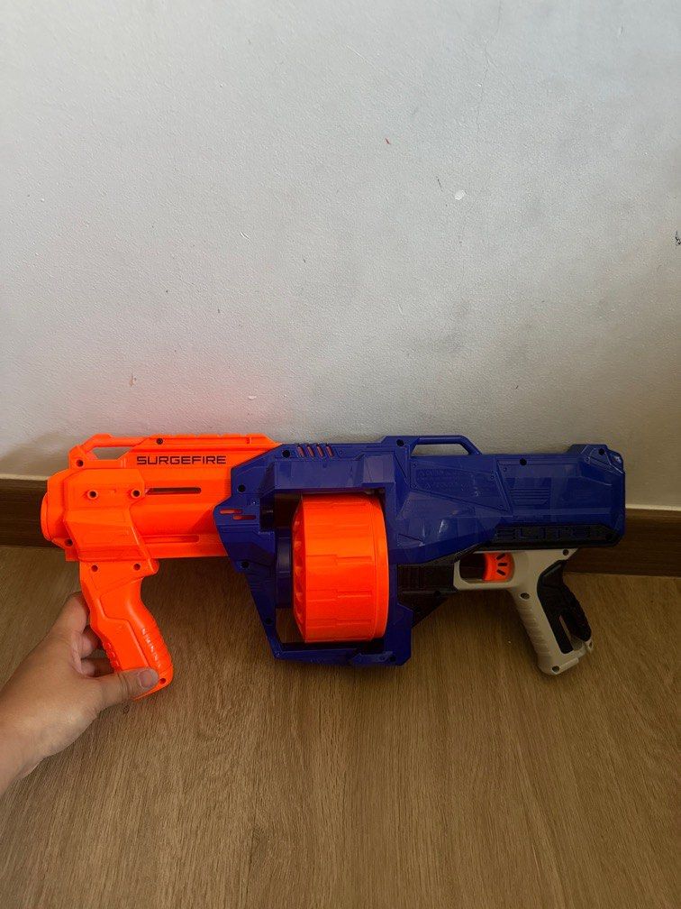 Nerf Guns (Category: Action & Battle Toys) located in Singapore. Submitted by nnaq00 (Listing ID 1373440821, Image 2). Description: Well used nerf guns @ $10 each. No bullets Red one is not nerf so will be given free w purchase.