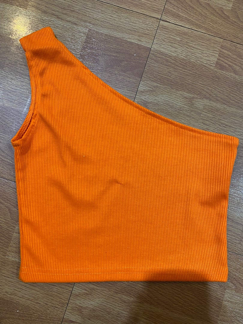 Orange One Sided Top, Women's Fashion, Tops, Others Tops on Carousell