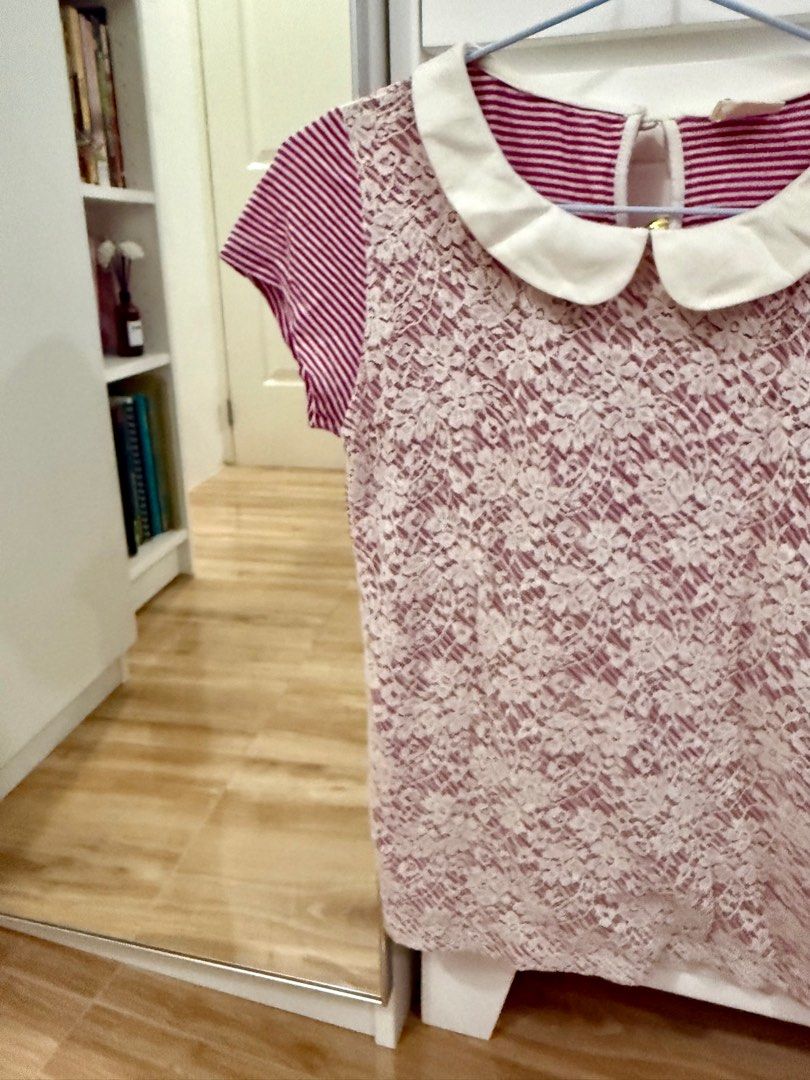 Paperdolls Small Lace Pink White Top (Category: Blouses) located in Manila. Submitted by chi.declutter (Listing ID 1373542279, Image 3). Description: .