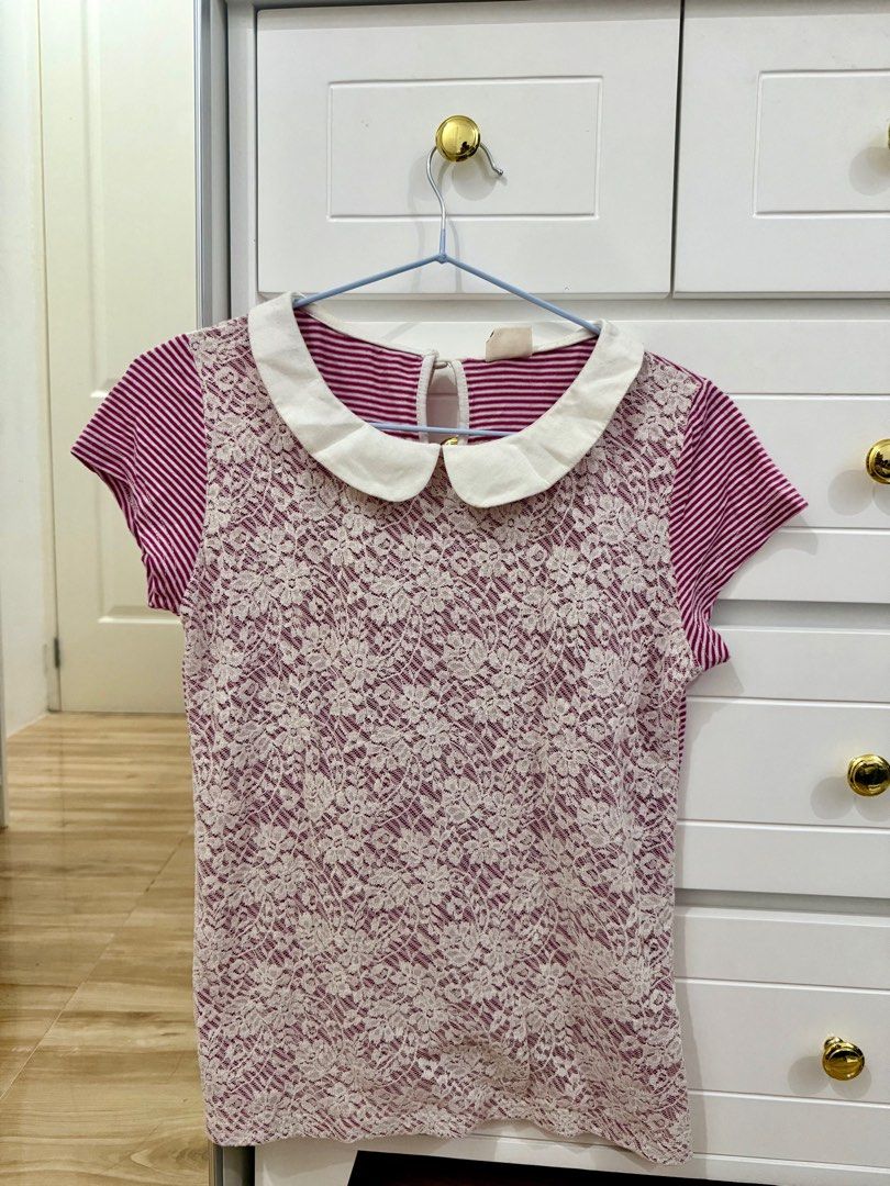 Paperdolls Small Lace Pink White Top (Category: Blouses) located in Manila. Submitted by chi.declutter (Listing ID 1373542279, Image 1). Description: .
