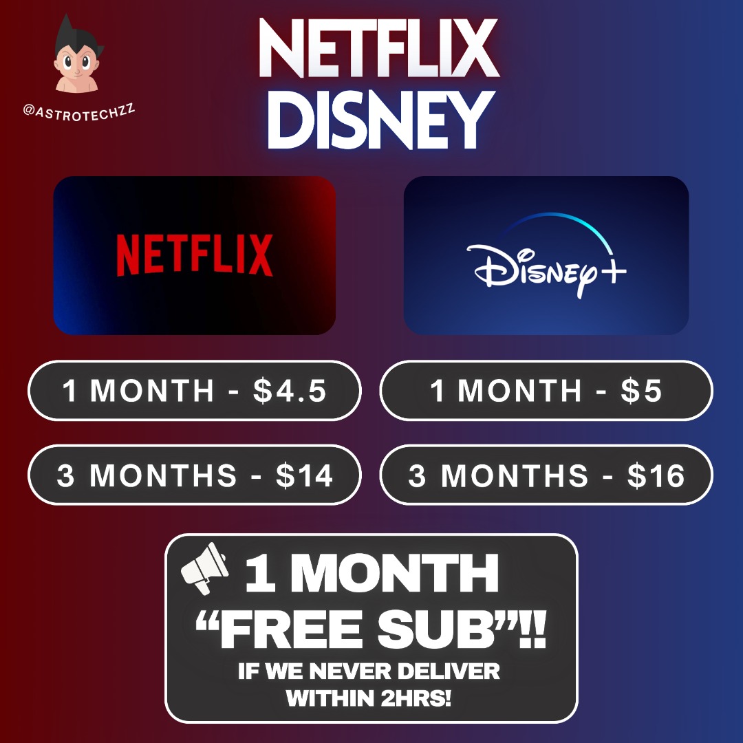 [5⭐️3,700 REVIEWS] Premium Streaming Access 🎞 Netflix & Disney Plus+ ...