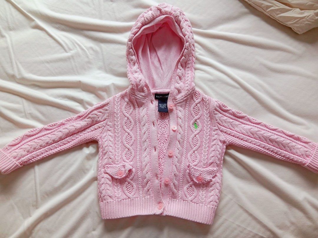 Ralph Lauren Pink Hoodie Cardigan Sweater 18 months girls (Category: Babies & Kids Fashion) located in Singapore. Submitted by jessfrancis (Listing ID 1373440399, Image 1). Description: This has been used with love and care do you will find that this is in very good excellent condition. .