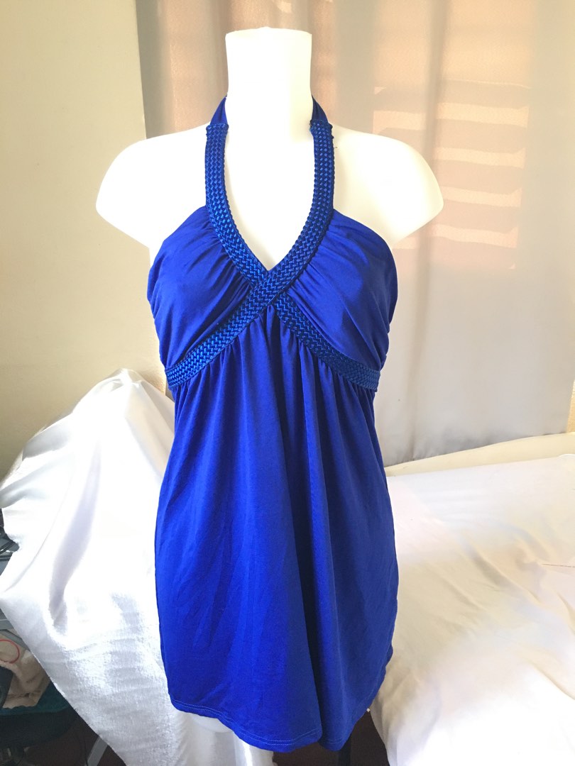 Sheath Halter Floor-Length Lace Dress Royal Blue