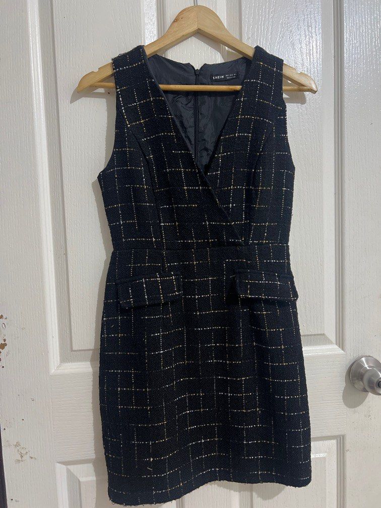Shein tweed black dress (Category: Dresses) located in Quezon City. Submitted by hzm29 (Listing ID 1373545669, Image 1). Description: .