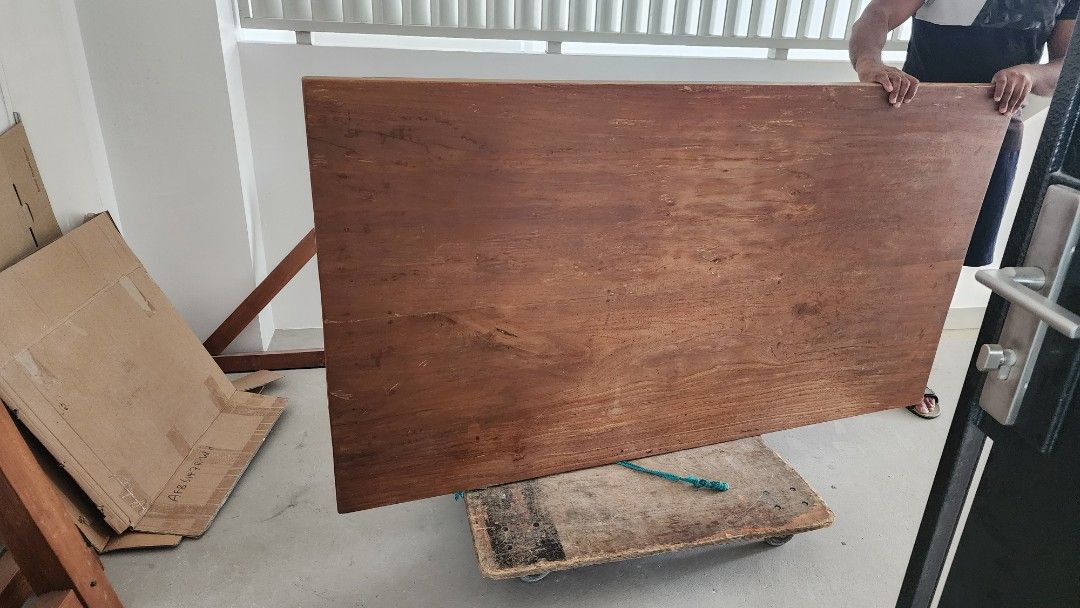 Solid Teak Table (Category: Tables & Sets) located in Singapore. Submitted by charliemate (Listing ID 1373555432, Image 2). Description: Solid Teak Table 180cm by 90cm Already dismantled Bought for $900.
