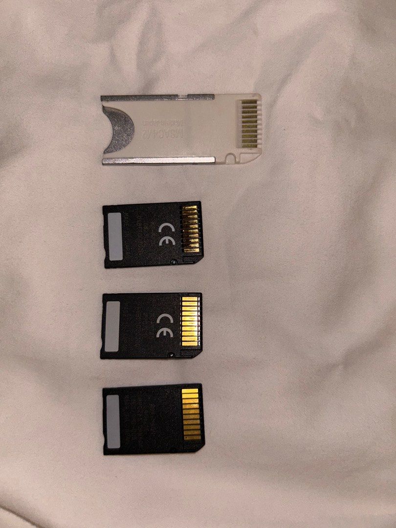 Sony Memory Stick Pro Duo & Adaptor (2GB, 4GB) (Category: Video Cameras) located in Cebu City. Submitted by _____08_____ (Listing ID 1373506707, Image 2). Description: All working 2GB - ₱ 200 (sold) 2GB - ₱ 200 (sold) 4GB - ₱ 350 (sold) ADAPTOR - ₱ 600 Negotiable!! Negotiable!! Rfs: extras .