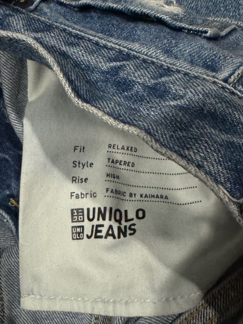 UNIQLO peg top high rise jeans (Category: Jeans) located in Quezon City. Submitted by saaamc (Listing ID 1373496151, Image 3). Description: UNIQLO peg top high rise jeans PHP400 Size 24, fits S RFS closet cleanup Original price at PHP2k.