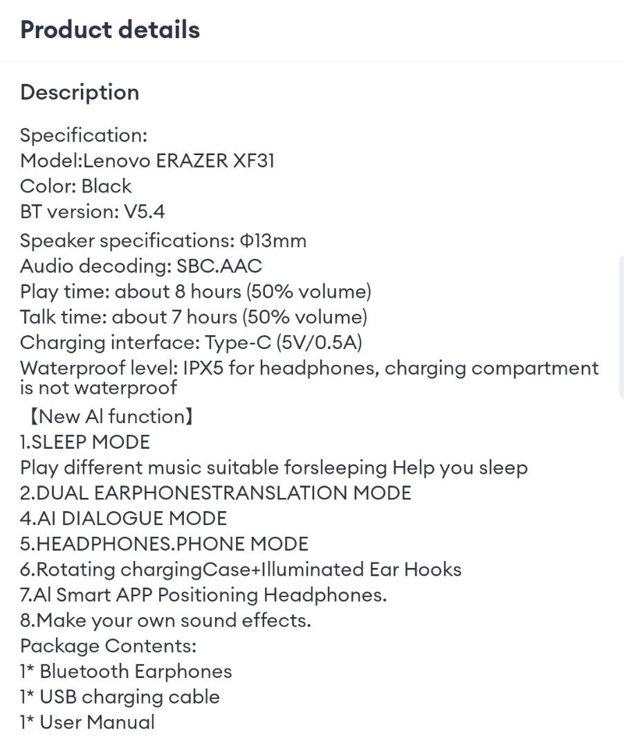 AI Translation Wireless earbuds62863062114433114