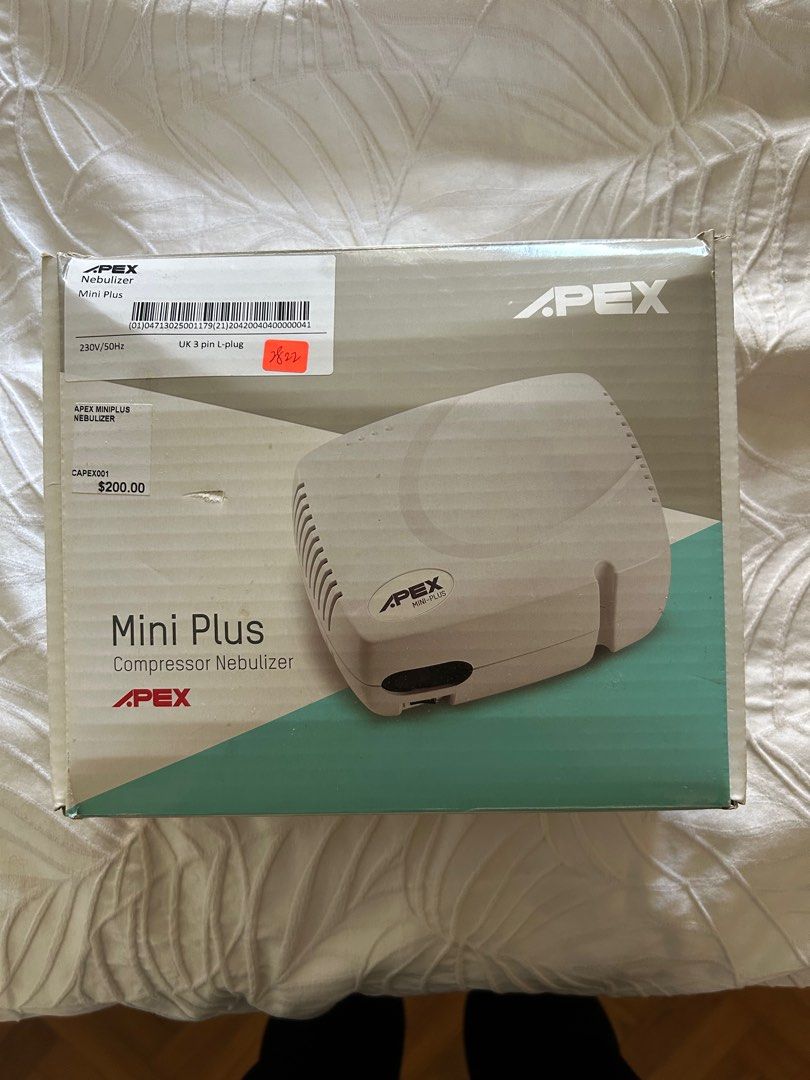 Apex Compressor Nebulizer (Category: Baby Toiletries & Grooming) located in Singapore. Submitted by annesydney (Listing ID 1373623914, Image 1). Description: Mini plus compressor nebulizer - bought for $200, used seldom. Good for young babies and children. .