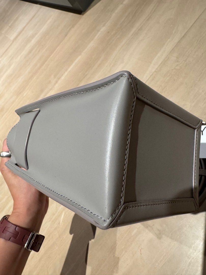 Authentic Boyy Tourist Gray Kalamata (Category: Luxury Bags & Wallets) located in Quezon City. Submitted by breakmyfashion (Listing ID 1373623376, Image 3). Description: Comes with card. Very lightly used, still good as new. Excellent condition, no scratches. Bag comes with detachable strap. Can be carried with its handles or crossbody with strap. Retail Price: $1,129 (₱65,000) Product details: Palmellato calfskin mini rectangular leather handbag