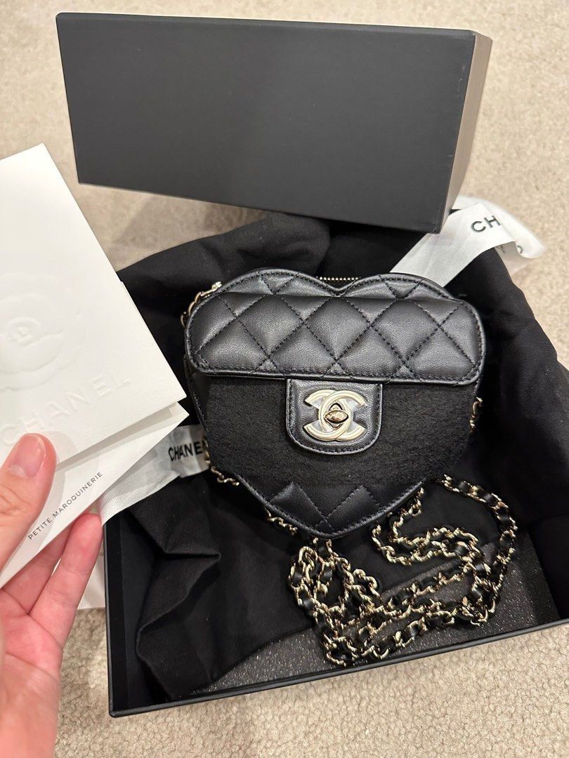 Authentic Chanel Heart Bag (Category: Luxury Bags & Wallets) located in Quezon City. Submitted by breakmyfashion (Listing ID 1373619307, Image 1). Description: Comes in full set with receipt, box, paperbag and dust bag. .
