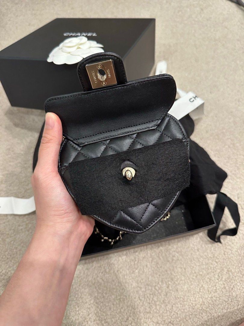 Authentic Chanel Heart Bag (Category: Luxury Bags & Wallets) located in Quezon City. Submitted by breakmyfashion (Listing ID 1373619307, Image 3). Description: Comes in full set with receipt, box, paperbag and dust bag. .