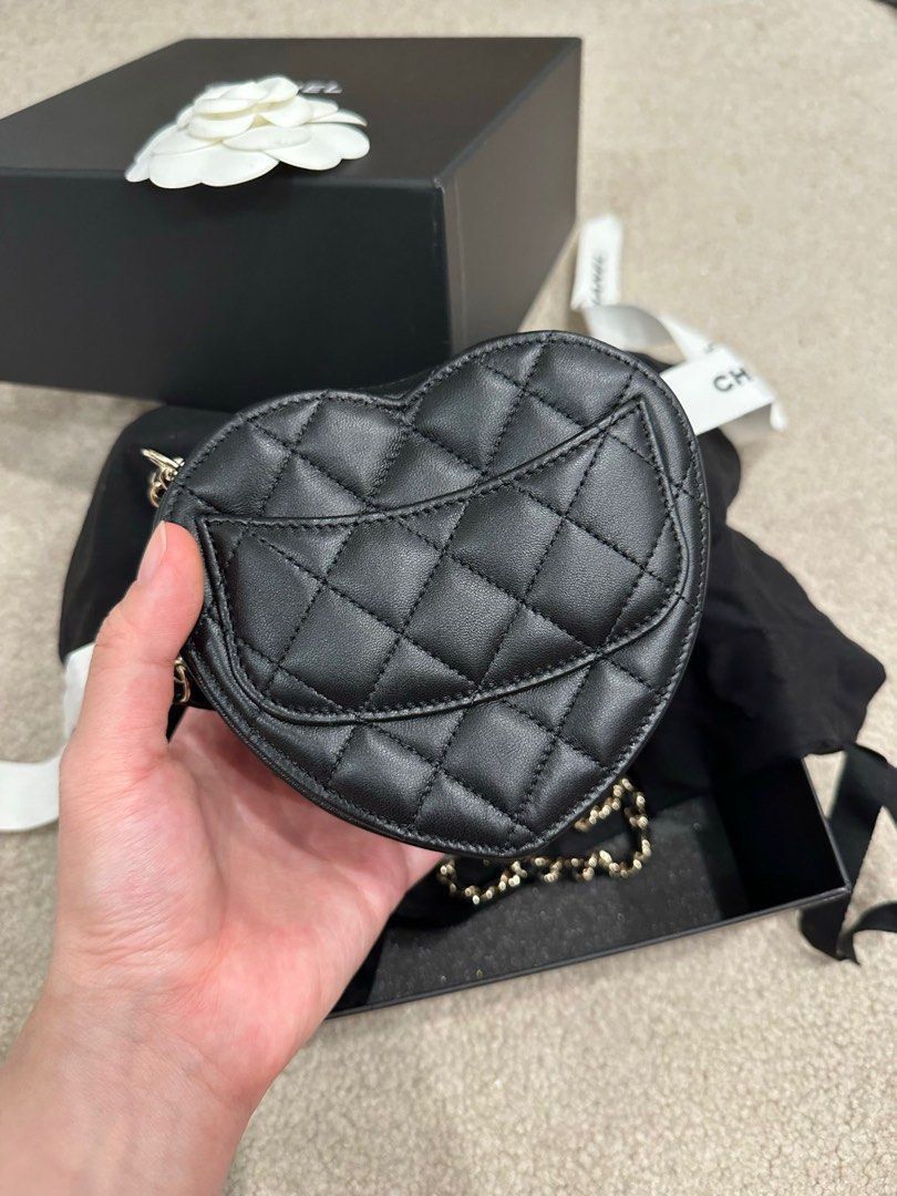Authentic Chanel Heart Bag (Category: Luxury Bags & Wallets) located in Quezon City. Submitted by breakmyfashion (Listing ID 1373619307, Image 2). Description: Comes in full set with receipt, box, paperbag and dust bag. .