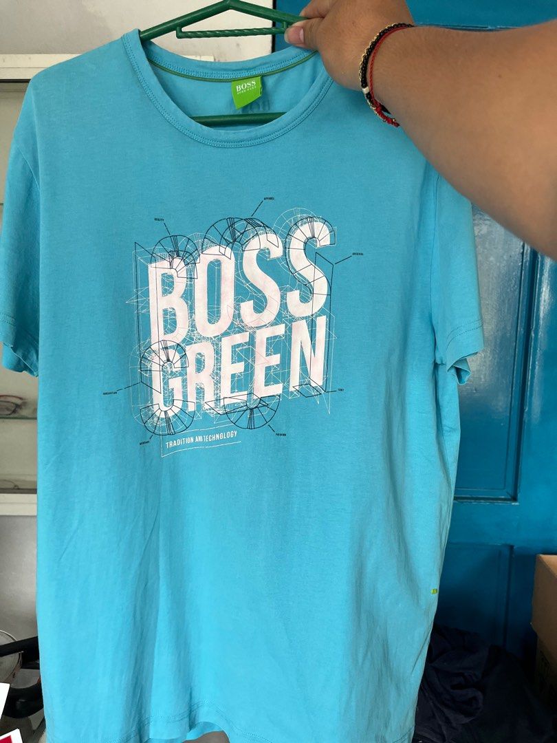 Boss green tee (Category: Tshirts & Polo Shirts ) located in Quezon City. Submitted by charddaddy (Listing ID 1373621190, Image 1). Description: Boss green Sz medium 27x20 Still in excellent condition Issue pinhole sa likod 299.