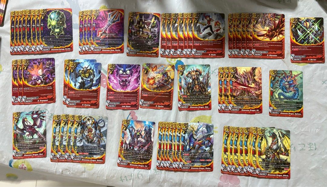 Buddyfight Dragon world cards Bulk clearance (Category: Toys & Games) located in Singapore. Submitted by kisara61705 (Listing ID 1373737288, Image 3). Description: Dm if interested World: Dragon World Sorting by attributes Pic 1 - Dragonblood Sect (reserved) Pic 2 - Shadow Dragon Pic 3 - Dimension Dragon (Sold) Pic 4 - Deity Dragon Tribe/Dragod Pic 5 & 6 - Dragon Knight Pic 7 & 8 - Armordragon Pic 9 - Random Spells Pic 10 - random weapon .