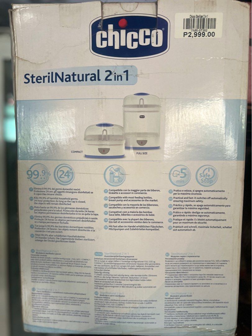 Chicco Sterilizer (Category: Breastfeeding & Bottle Feeding) located in Quezon City. Submitted by ixela (Listing ID 1373630123, Image 2). Description: Still in good condition Seldom used because lo is ebf With box RFS: decluttering LOC: Near SM Sta Mesa .