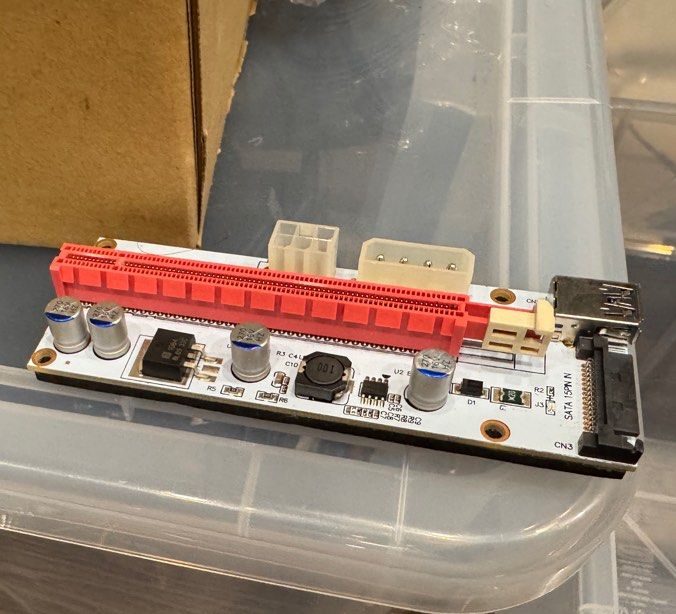 GPU Riser (Category: Computer Parts) located in Singapore. Submitted by bgproperty (Listing ID 1373757956, Image 2). Description: Brand new GPU risers. 7 new pieces available, 5 used pieces $3 for new, $1.5 for used.