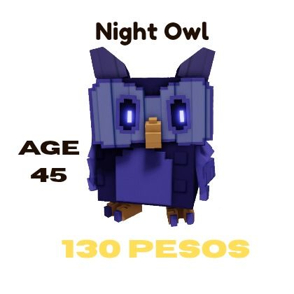 Grow a Garden- Night owl Age 45 (Category: In-Game Products) located in Caloocan City. Submitted by valein_ (Listing ID 1373661512, Image 1). Description: .