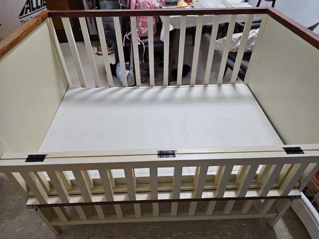 Hand made baby cot from day 1 till 5 y.o. of natural red wood - NOT IKEA! size 120x70 cm (Category: Cots & Cribs) located in Singapore. Submitted by denisbsg (Listing ID 1373710820, Image 1). Description: Hand made natural red wood baby cot from day 1 till 5 y.o. - NOT IKEA Size 120x70 cm Made of natural red wood, painted with ivory colour non-toxic hypoallergenic paint Was not exposed to pets or to smoking environment, no allergens Condition is 