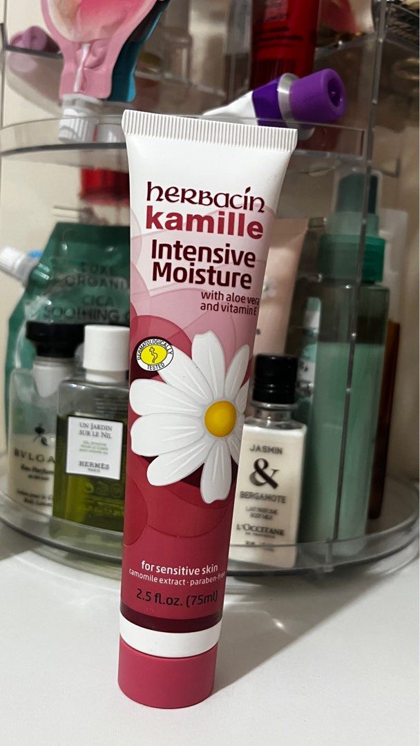 Herbacin Kamille Intensive Moisture Cream (Category: Body Care) located in San Fernando. Submitted by wardrobe_sync (Listing ID 1373644910, Image 1). Description: Still Sealed.
