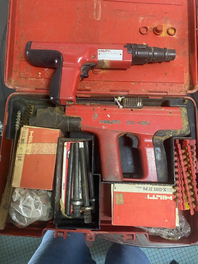 2 Hilti Gun (Model 350 and Model 450) (Category: Home Improvement Tools & Accessories) located in Singapore. Submitted by unclep (Listing ID 1373669050, Image 1). Description: - Have not used in long time as need licence to use it - Spare part included - Model 350 and Model 450 - 2 for $200 .