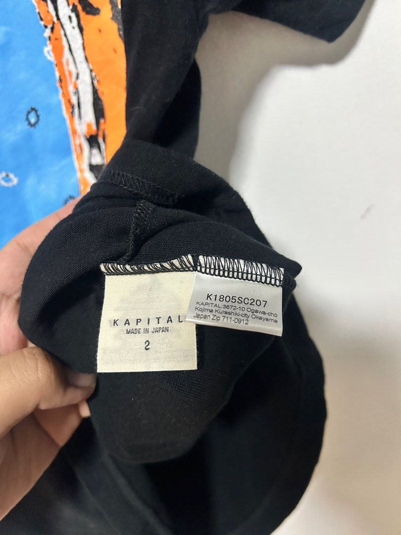 Kapital Shirt (Category: Tshirts & Polo Shirts ) located in Calamba. Submitted by jannstuff (Listing ID 1373649087, Image 3). Description: Kapital Shirt Size: 2 fits M Excellent condition Price:1300 + shipping fee Measurement: Length: 27.5 Width: 18 Dm.