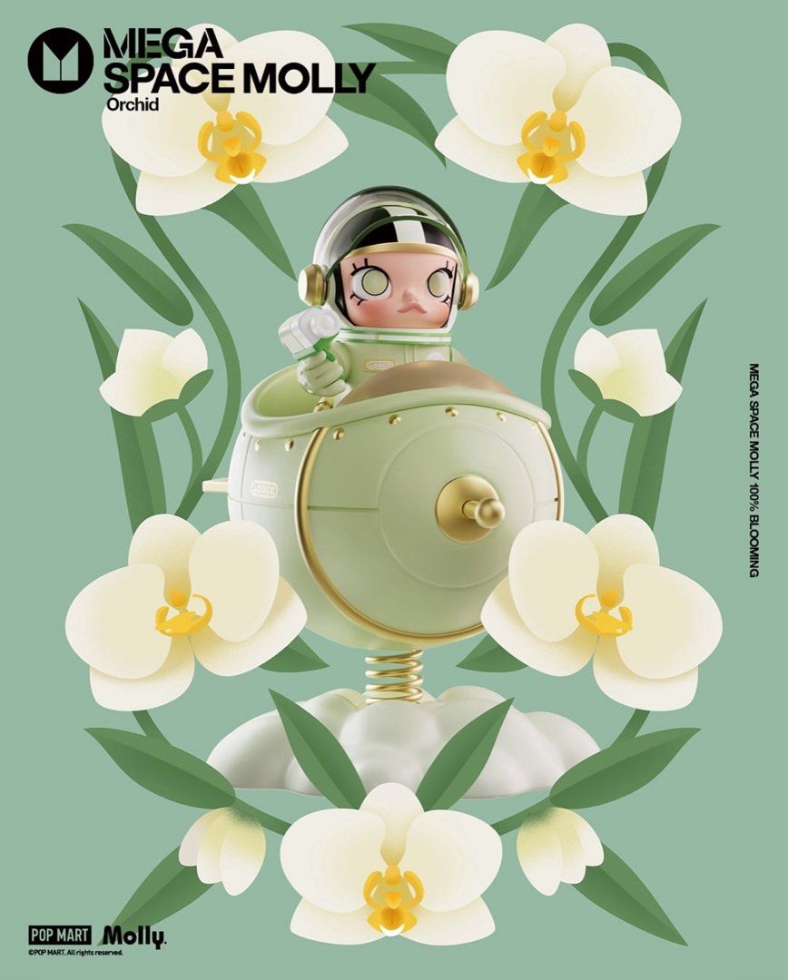 MEGA SPACE MOLLY 100% Blooming Orchid【蘭】 Pop Mart Mega Space Molly Blooming Series Orchid 1 - US