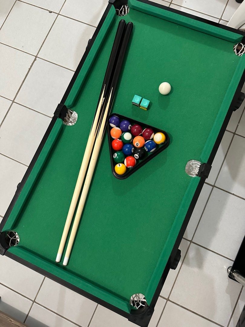 MINI BILLIARD TABLE FOR KIDS (Category: Kids Toys) located in Manila. Submitted by ernalissa (Listing ID 1373626104, Image 2). Description: COMPLETE SET USED TWICE ONLY (GOOD AS NEW) NO BOX.
