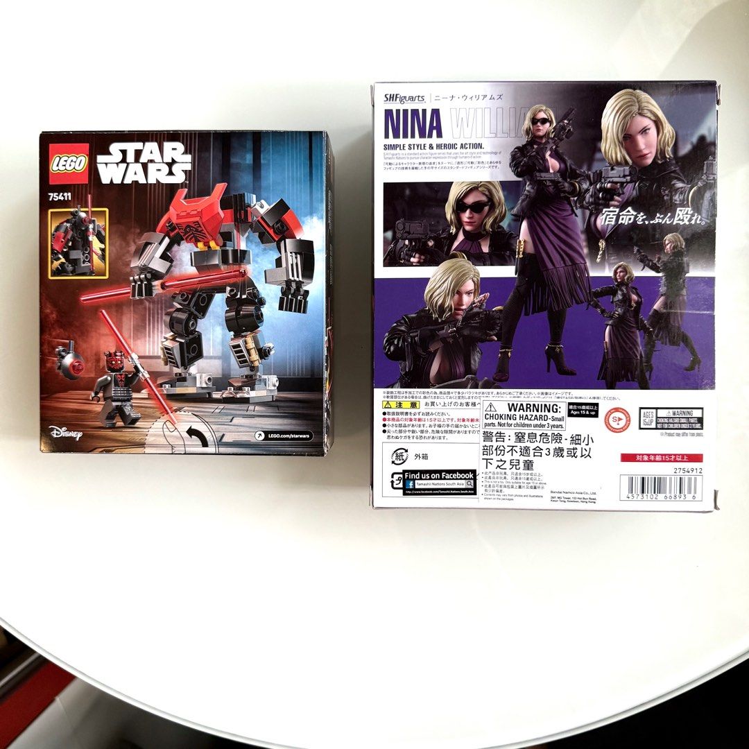MISB Bandai s.h.figuarts TEKKEN 8 Nina Williams SHFiguarts SHF Action Figure, Lego Star Wars Series 75411 Darth Maul Mech (Includes Darth Maul Minifigure With Double-Bladed Red Lightsaber 143 Pcs), Authentic, New, Sealed & Unopened in Mint Condition Box (Category: Toy Figures) located in Singapore. Submitted by tudor8 (Listing ID 1373698067, Image 2). Description: * Lego Star Wars 75411 Darth Maul Mech $17.90 * S.H.Figuarts TEKKEN 8 Nina Williams
