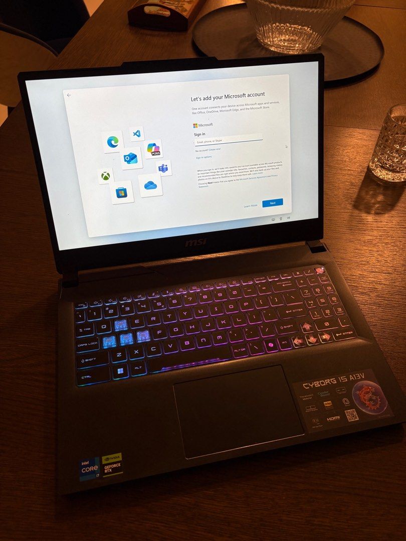 MSI Gaming Laptop RTX 4060 (Category: Laptops & Notebooks) located in Singapore. Submitted by aaryachauhan (Listing ID 1373728795, Image 2). Description: MSI Cyborg A13VFK-1076SG Key Features: • Comes with Windows 11 Home • Powered by NVIDIA DLSS 3, ultra-efficient ADA Lovelace Arch, and Max-Q Technologies • 4 Zone RGB Keypad • Highlighted WASD Keys Weighs <2kg Specifications: CPU: i7-13620H (10 Cores) GPU: RTX 4060 Storage: 512gb M.2 SSD RAM: 16