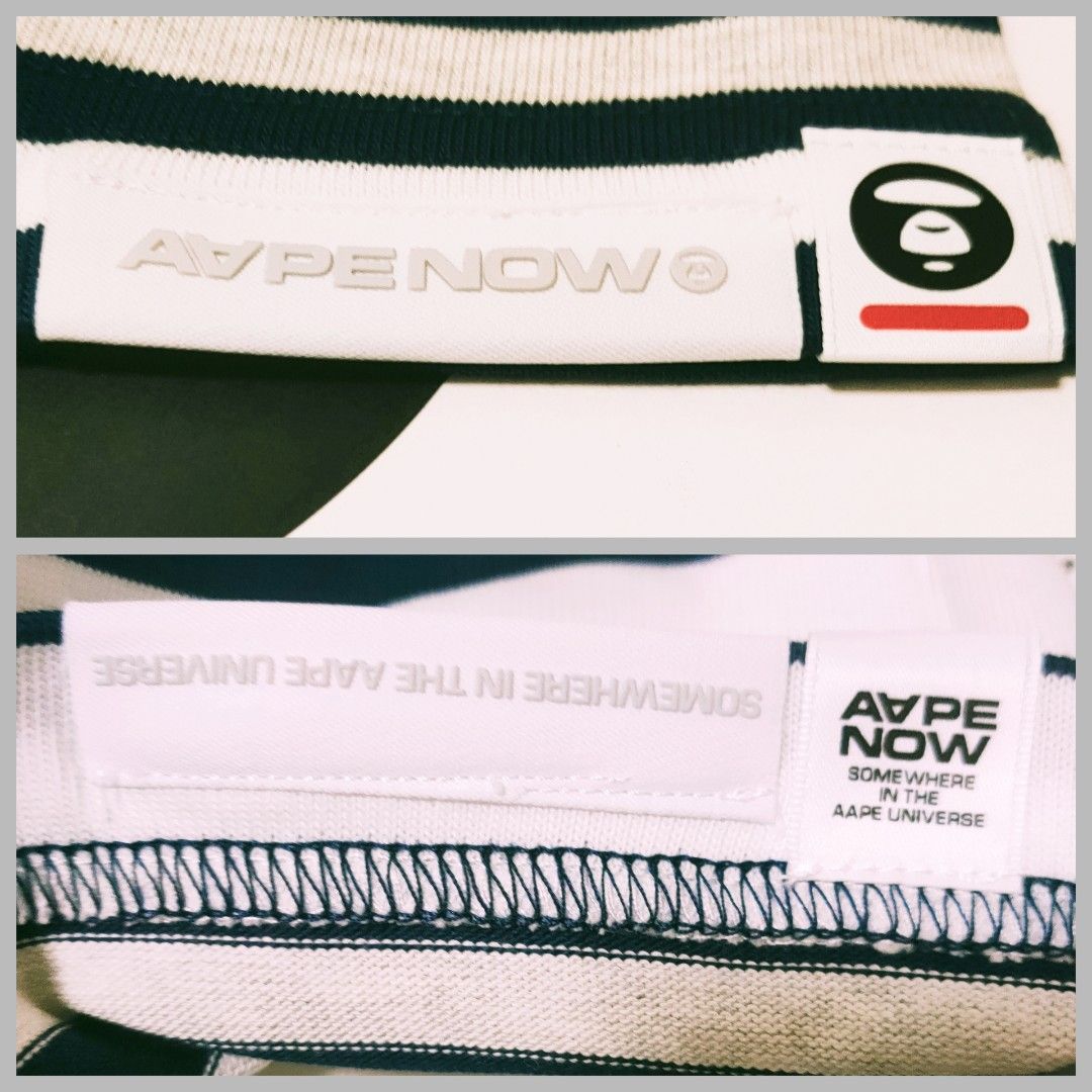 *NEAT* Aape BY *A BATHING APE® AAPE NOW Striped Tshirt White AAPTEM1419XXMWHC (Category: Tshirts & Polo Shirts) located in Singapore. Submitted by nofrillsfactoryoutlet (Listing ID 1373683321, Image 10). Description: Usual : $115 SALE : $93 100% Authentic and Brand New with Tags and packaging. Direct from Aape BY *A BATHING APE® outlet in Beijing. Brand : Aape BY *A BATHING APE® Series : AAPE NOW Design : Striped Tshirt Colour : White / Multicolo