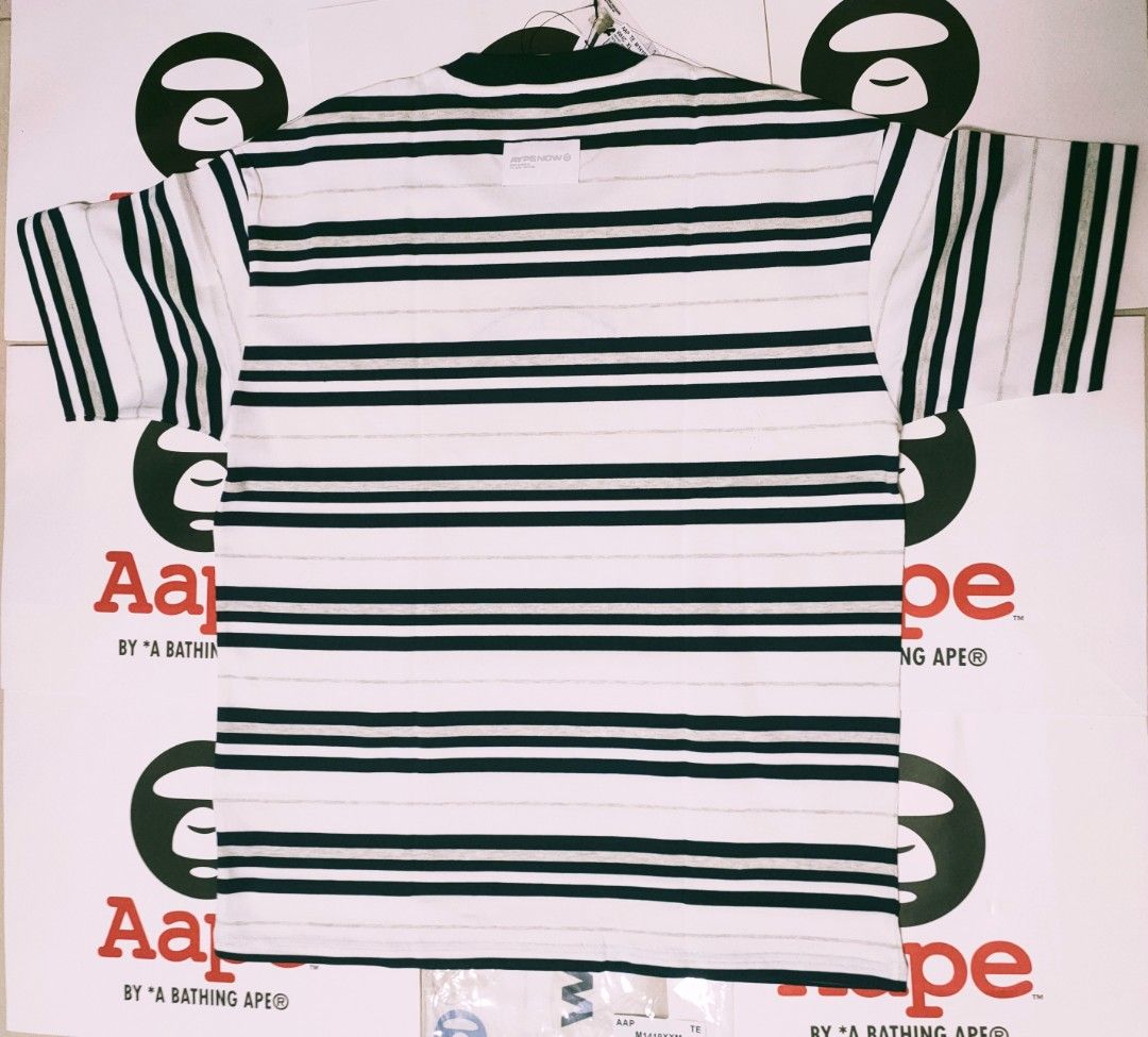 *NEAT* Aape BY *A BATHING APE® AAPE NOW Striped Tshirt White AAPTEM1419XXMWHC (Category: Tshirts & Polo Shirts) located in Singapore. Submitted by nofrillsfactoryoutlet (Listing ID 1373683321, Image 8). Description: Usual : $115 SALE : $93 100% Authentic and Brand New with Tags and packaging. Direct from Aape BY *A BATHING APE® outlet in Beijing. Brand : Aape BY *A BATHING APE® Series : AAPE NOW Design : Striped Tshirt Colour : White / Multicolou