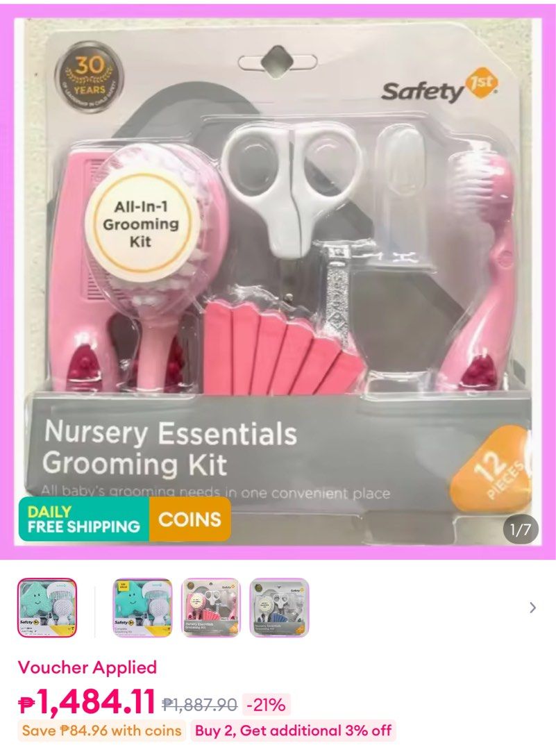 Nursery essentials grooming kit (Category: Baby Toiletries & Grooming) located in Manila. Submitted by fancyschmancynezz (Listing ID 1373666426, Image 3). Description: .