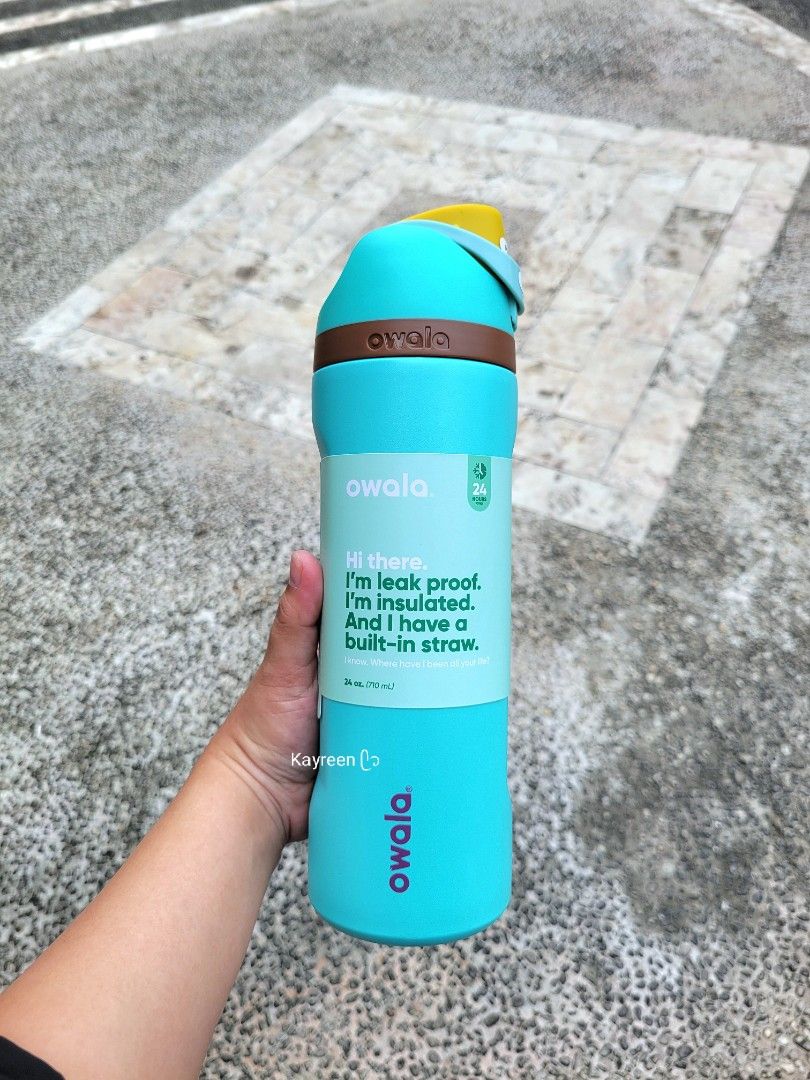 Owala 24oz FreeSip "PALM SPRING" 🤎💦 (Category: Water Bottles & Tumblers) located in Quezon City. Submitted by Kayreen (Listing ID 1373709315, Image 1). Description: • Stainless steel insulated bottle. • Leak-proof lid. • Patented FreeSip spout with a built-in straw that lets you sip or swig. • BPA , lead and Phthalate-free. • Wide opening for cleaning and adding ice. • with convenient carry loop that also doubles as a lock when closed. • Manufa