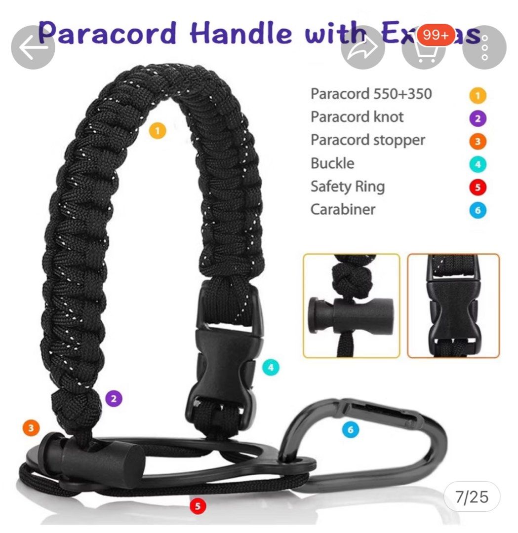 Paracord flask holder (Category: Water Bottles & Tumblers) located in Manila. Submitted by sample_only (Listing ID 1373716432, Image 3). Description: Brand new Black & green onhand Shipping c/o buyer.