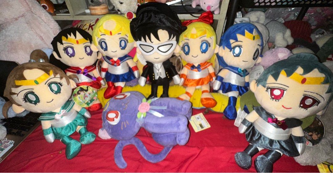 Sailormoon Set All with Papertag no breaking BanDai original and Luna Banpresto Stuffed Toy (Category: Figurines & Statues) located in Pasig City. Submitted by katplush_superlove (Listing ID 1373609729, Image 1). Description: What you see is what you get, original pictures posted. Payment first then can lalamove or J&T. If anything else except for breaking the set pls feel free to PM. Thank you 🤩 .