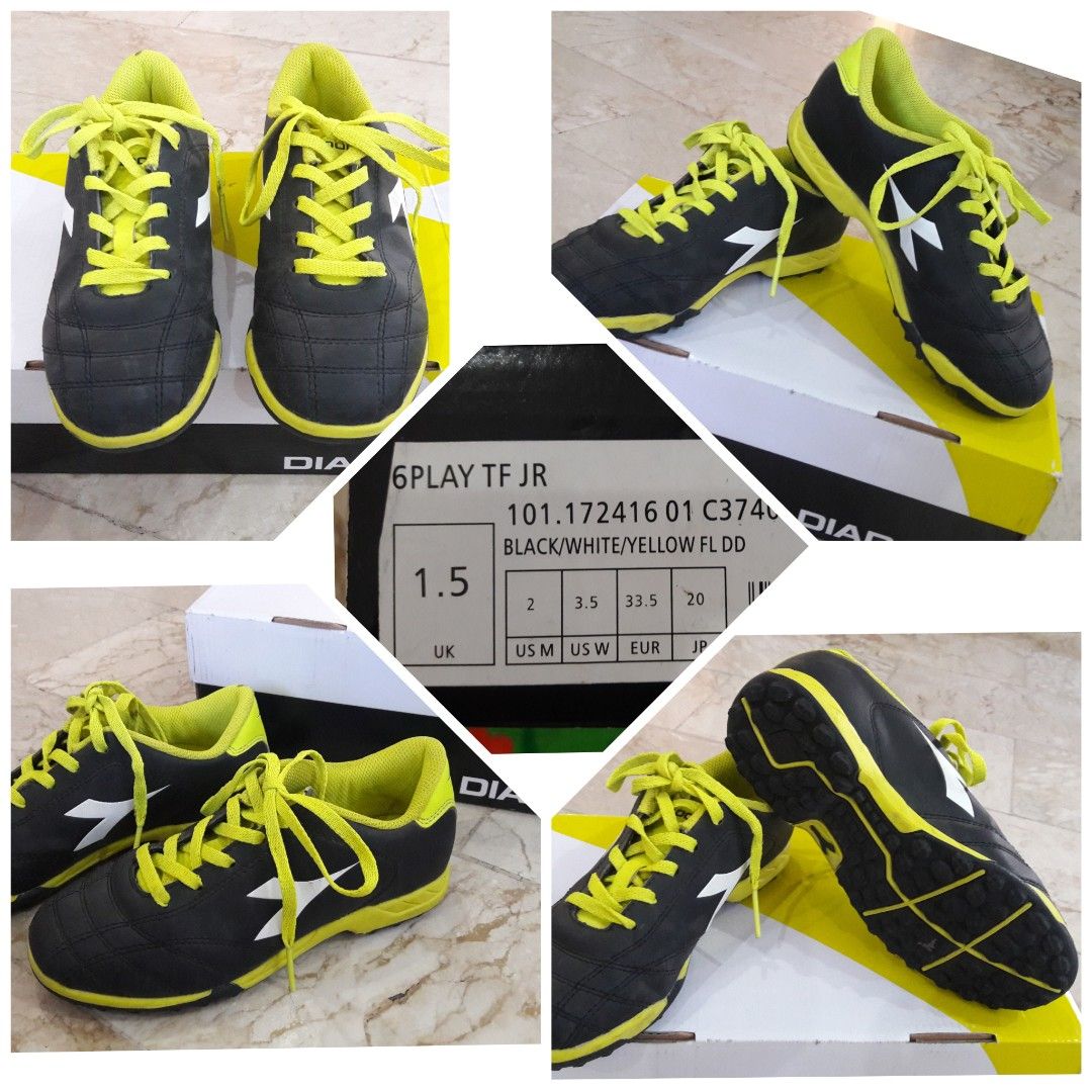 Soccer Shoes with shin guards (Category: Babies & Kids Fashion) located in Paranaque City. Submitted by shellatan21 (Listing ID 1373599854, Image 1). Description: shoe size 1.5 UK (2 US); includes 2 pairs of Adidas shin guards.