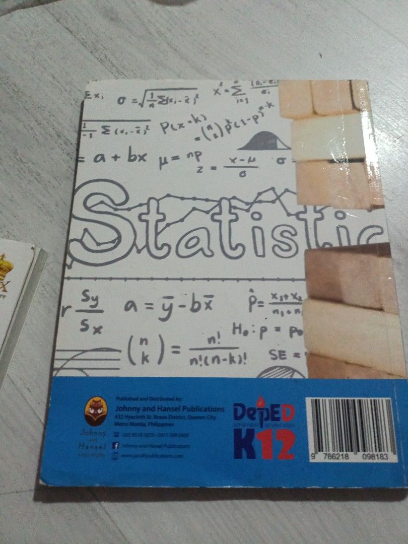 Statistics and Probability A Modern Approach for the New Generation (Category: Textbooks) located in Manila. Submitted by inaydearest (Listing ID 1373764056, Image 2). Description: .
