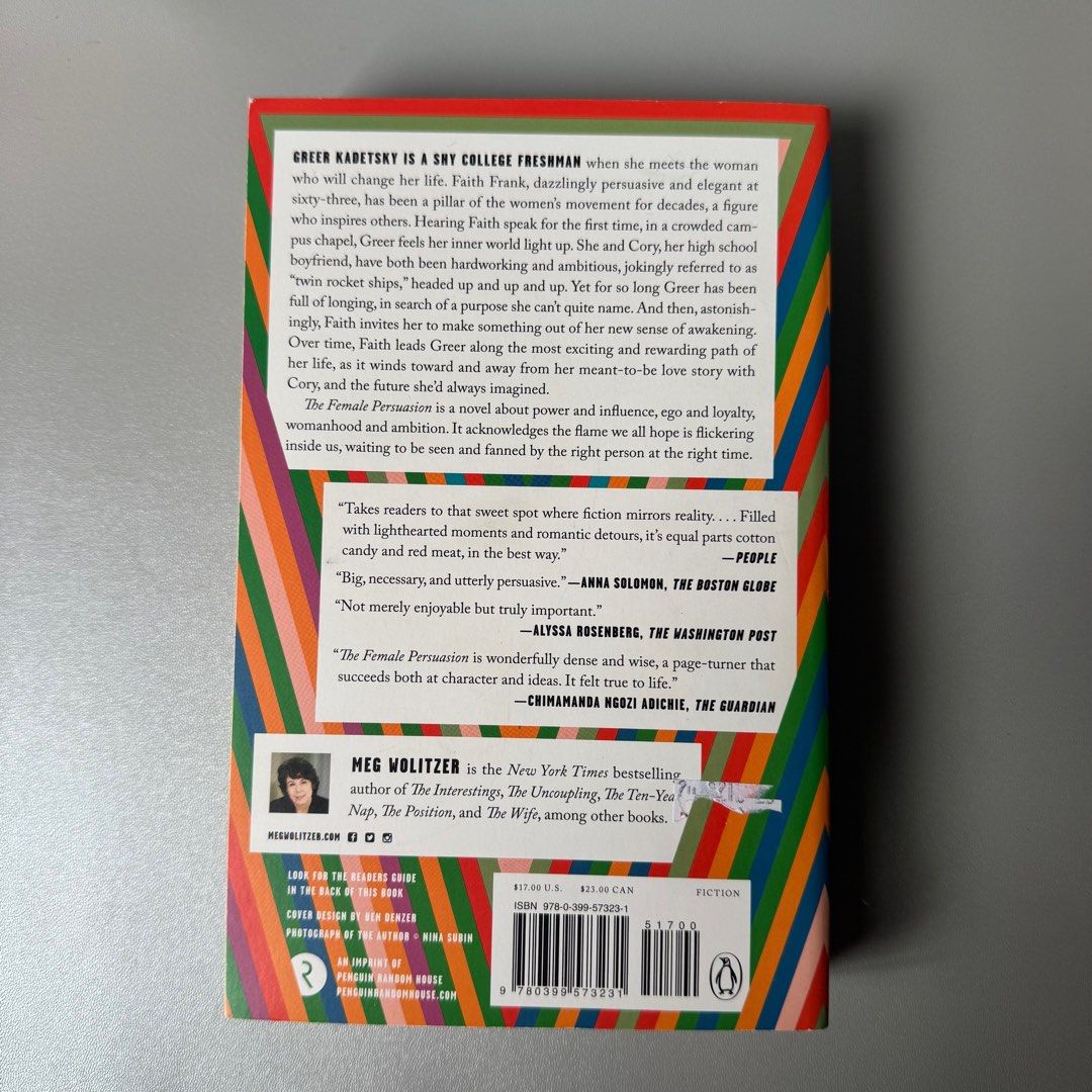 The Female Persuasion (Paperback) (Category: Storybooks) located in Antipolo. Submitted by clairescleanup (Listing ID 1373678587, Image 2). Description: - bought in Fully Booked Price is negotiable ✅Payment thru Gcash 🚚 lalamove/grab from Antipolo or Ortigas (SF will be shouldered by the buyer) RFS: decluttering.