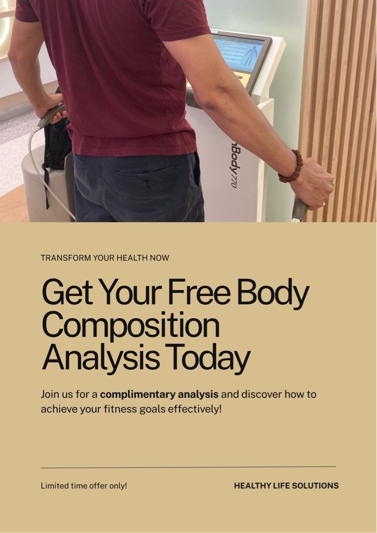 Body Composition Analysis + Consultation (Category: Health Monitors & Weighing Scales) located in Singapore. Submitted by vvn_e (Listing ID 1373663321, Image 1). Description: Want to learn more about your body and achieve certain health goals? ✅ Backed by certified Personal Trainers with over a DECADE of experience 💪🏼 ✅ Helped individuals with various conditions, from eczema to fat loss & muscle gain, and even improving gut health ✅ Healthy, su