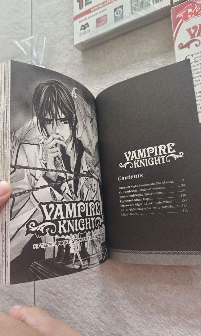 Vampire Knight Manga (Category: Comics & Manga) located in Manila. Submitted by venus_se (Listing ID 1373617127, Image 3). Description: Volume 1,3,4 and 5 Price: 480 each Please read before messaging: On-hand item, we do accept installment payments (payable at least 3-4 months). 30% downpayment is needed to before the installment payment rolls. Once the payment is complete the manga can be picked up from my place. MOD: You can book Grab, Lalamove