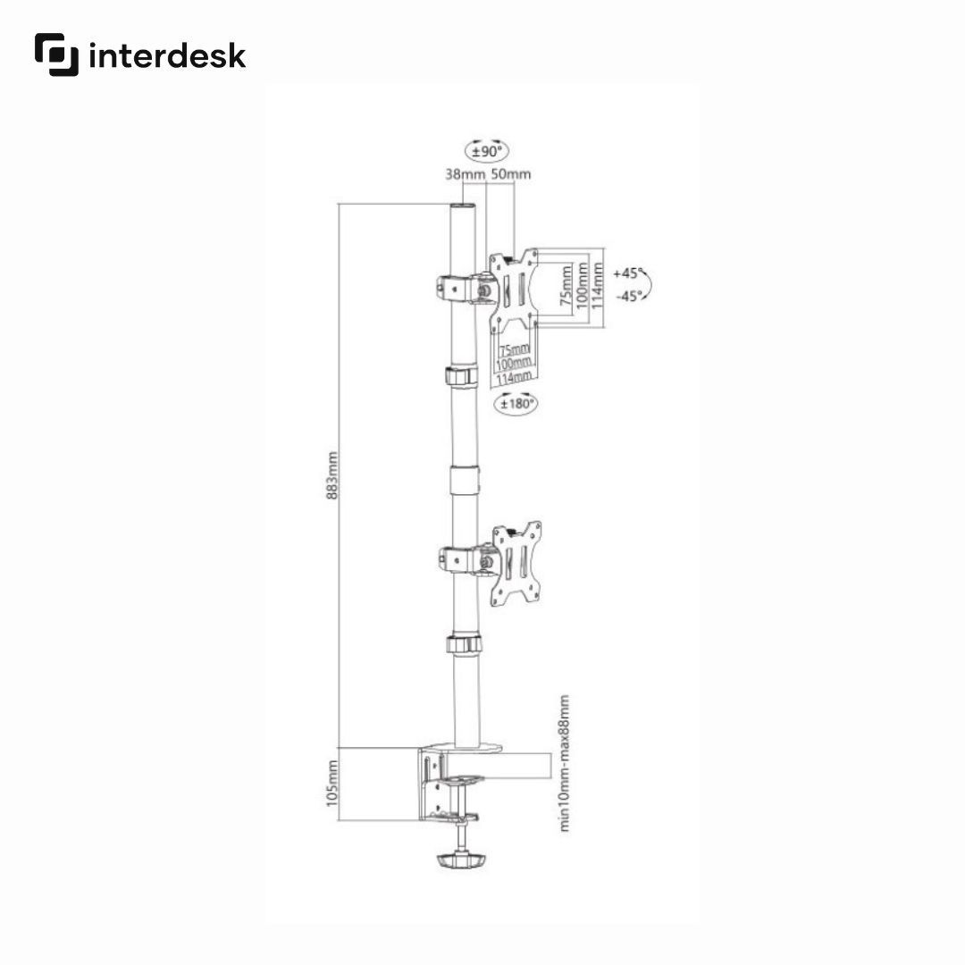 Vertical Dual Monitor Mount, Computers & Tech, Parts & Accessories ...