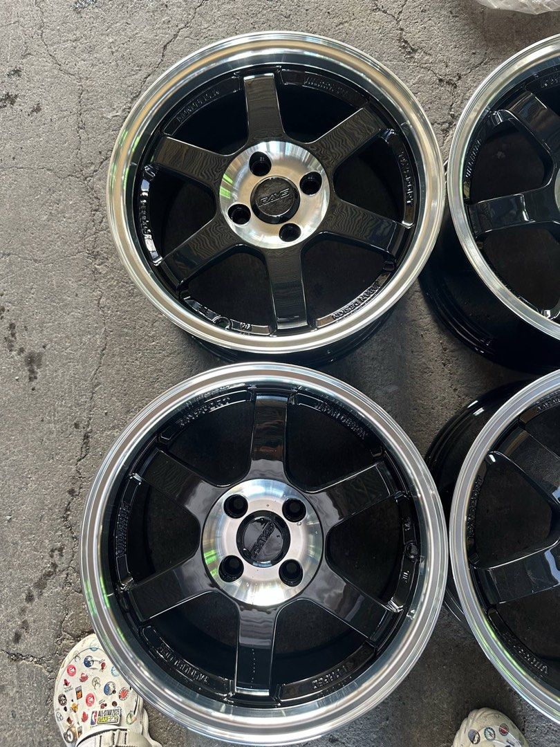 15” Rays Te37 design code 6082 Mags 4Holes pcd 100 Bnew black face/polish lip (Category: Mags and Tires) located in Quezon City. Submitted by mindanaotyrehaus (Listing ID 1373773149, Image 2). Description: 4pcs. 15” Rays TE37 design code 6082 mags 4 Holes PCD 100 x7 width / offset 35 brandnew black face/ polish lip sold as set 4pcs for 15,500 pesos mags only * price may change without prior notice * fix price * Cash transaction/ GCash or BDO Onli