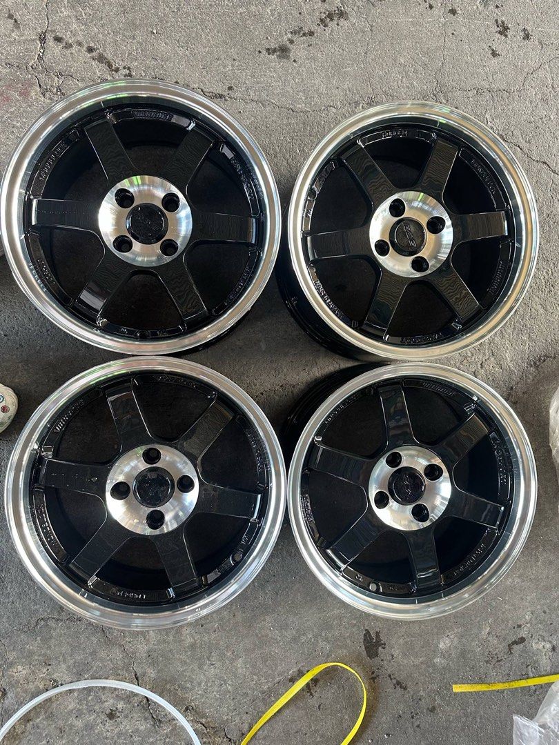 15” Rays Te37 design code 6082 Mags 4Holes pcd 100 Bnew black face/polish lip (Category: Mags and Tires) located in Quezon City. Submitted by mindanaotyrehaus (Listing ID 1373773149, Image 1). Description: 4pcs. 15” Rays TE37 design code 6082 mags 4 Holes PCD 100 x7 width / offset 35 brandnew black face/ polish lip sold as set 4pcs for 15,500 pesos mags only * price may change without prior notice * fix price * Cash transaction/ GCash or BDO Onli