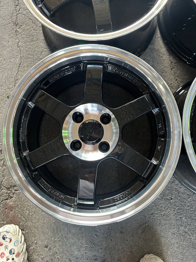 15” Rays Te37 design code 6082 Mags 4Holes pcd 100 Bnew black face/polish lip (Category: Mags and Tires) located in Quezon City. Submitted by mindanaotyrehaus (Listing ID 1373773149, Image 3). Description: 4pcs. 15” Rays TE37 design code 6082 mags 4 Holes PCD 100 x7 width / offset 35 brandnew black face/ polish lip sold as set 4pcs for 15,500 pesos mags only * price may change without prior notice * fix price * Cash transaction/ GCash or BDO Onli