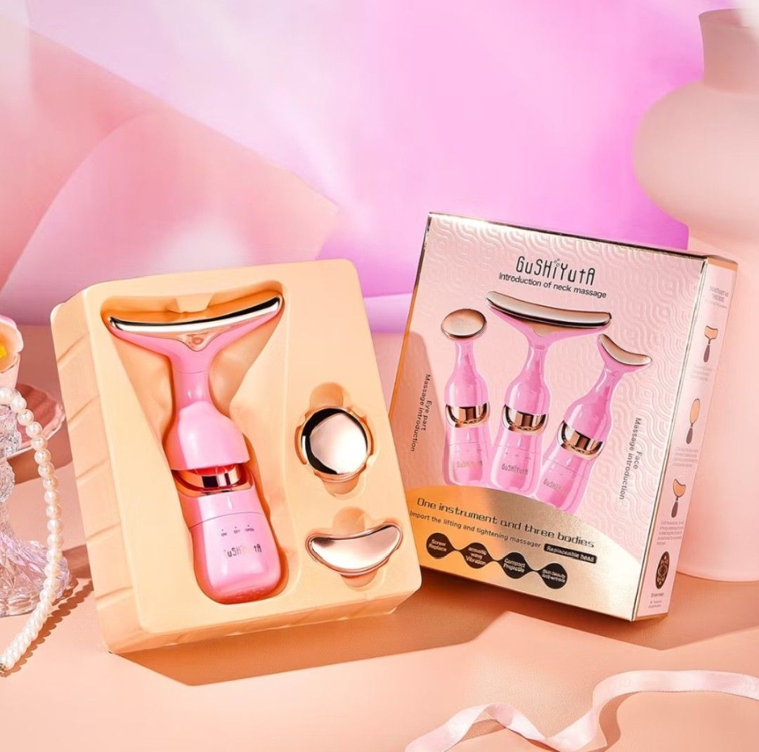 3 In 1 Electric Face Massager (Category: Face Care) located in Makati City. Submitted by shesstore (Listing ID 1373794838, Image 1). Description: Title: In 1 Electric Face Massager Face Cream Introducer Neck Face Eye Massager Description: Brand：KDK Skin Care Benefits：Anti Aging Whether to use electricity: Yes Style: vibration type Function: ultrasonic Gear: 1 gear Applicable scene: household Color classification: green, red Working mode: vibratio