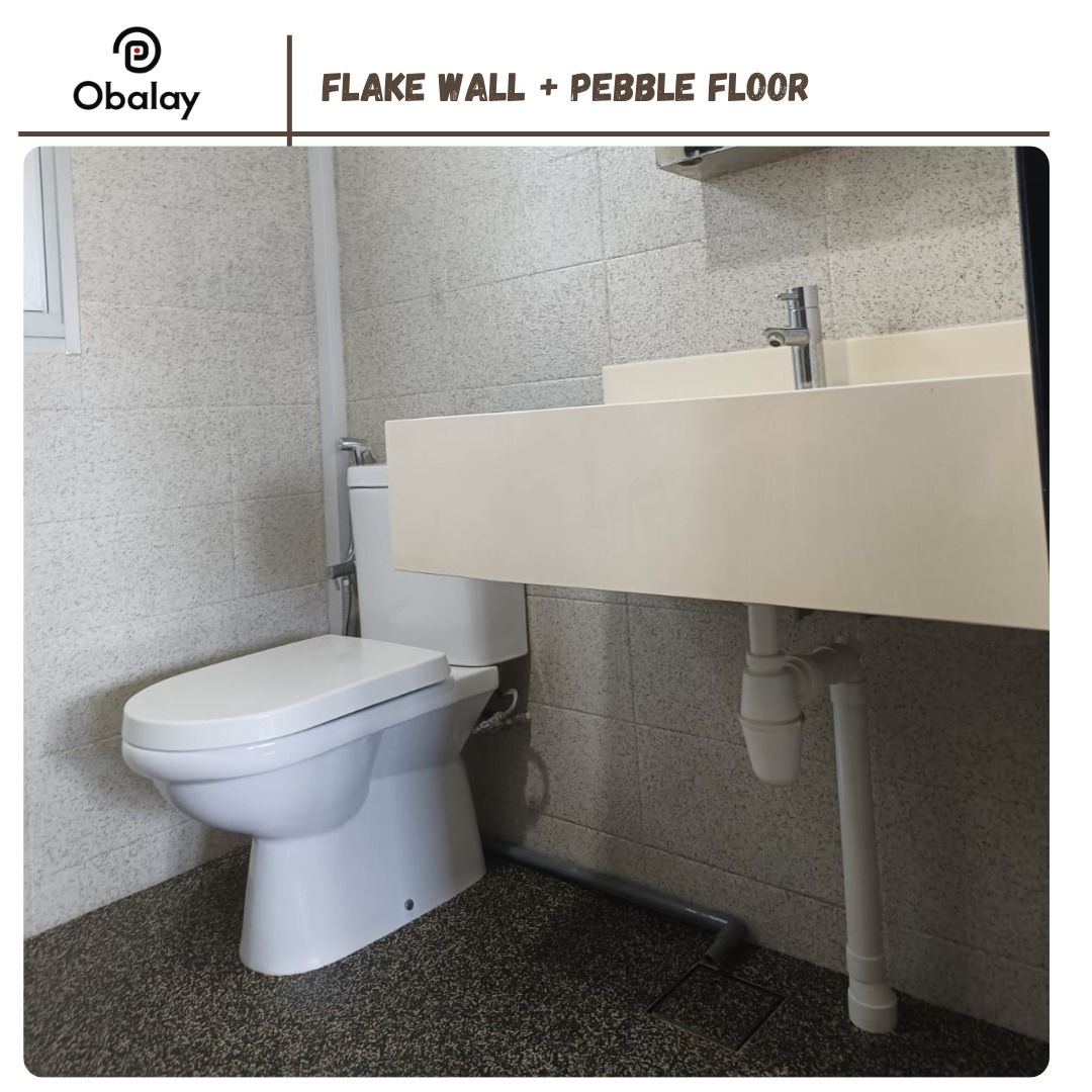 ✨ LIFETIME GUARANTEE: 100% Full Refund✨ Anti Slip Toilet Floor Overlays built to NEVER Wear Out! | Anti-Slip Epoxy Pebble Toilet Floor | Safe for Elderly, Pregnant, Pets | HDB BTO Condo Reno Deal62863076185985113