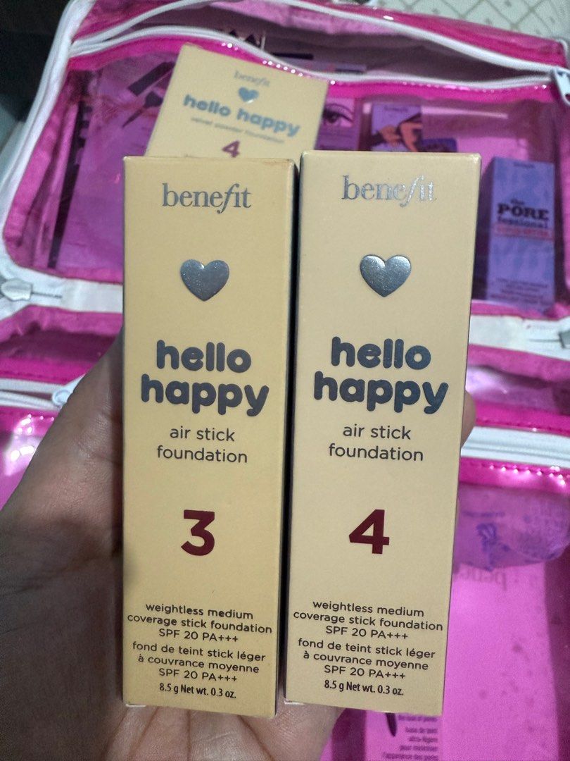 benefit hello happy foundation stick (Category: Makeup) located in Daraga. Submitted by triftshop25 (Listing ID 1373824032, Image 3). Description: DECLUTTERING!! BRAND NEW!! @selling my hello happy foundation powder in shade #4 with brush and sponge inside. 1,599 php with free shipping. @hello happy foundation stick in shade 3&4 1,799 php each with free shipping. @pay tru gcash/bdo @pay now same day shipping maximum the next day. .